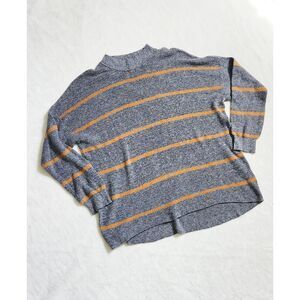 American Eagle dark gray/deep gold striped jegging fit long-sleeve sweater
